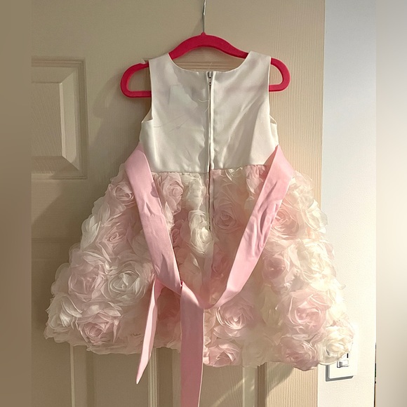 Rare Editions Girls 2/3T Satin Bodice with Floral Soutache Skirt Dress - Picture 3 of 5